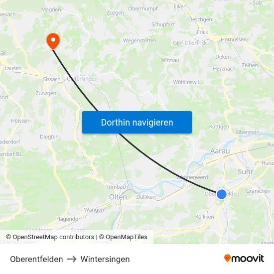 Oberentfelden to Wintersingen map