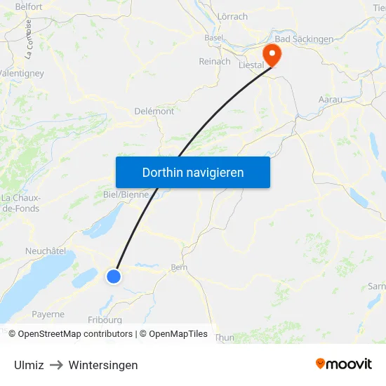 Ulmiz to Wintersingen map