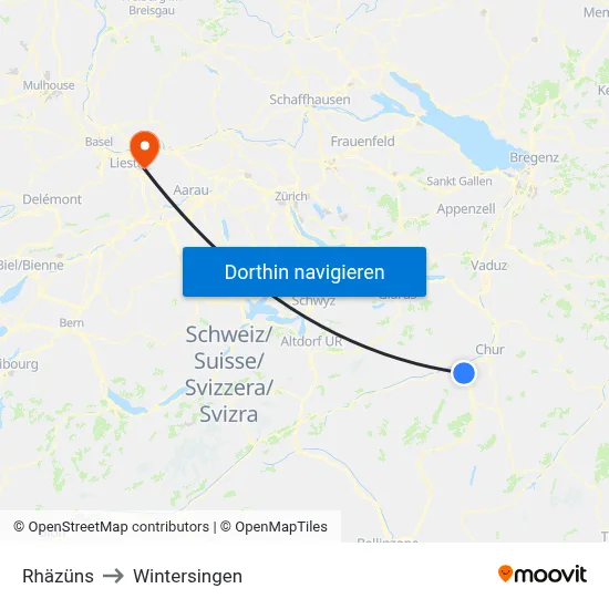 Rhäzüns to Wintersingen map