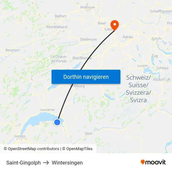 Saint-Gingolph to Wintersingen map