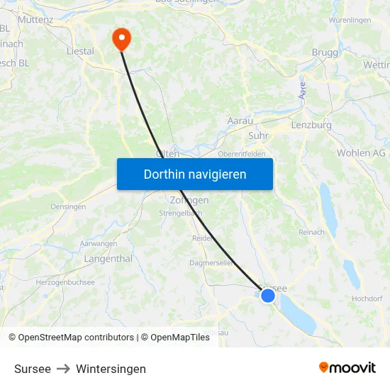 Sursee to Wintersingen map