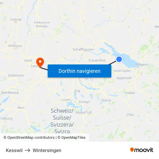 Kesswil to Wintersingen map