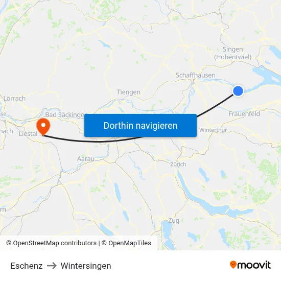 Eschenz to Wintersingen map