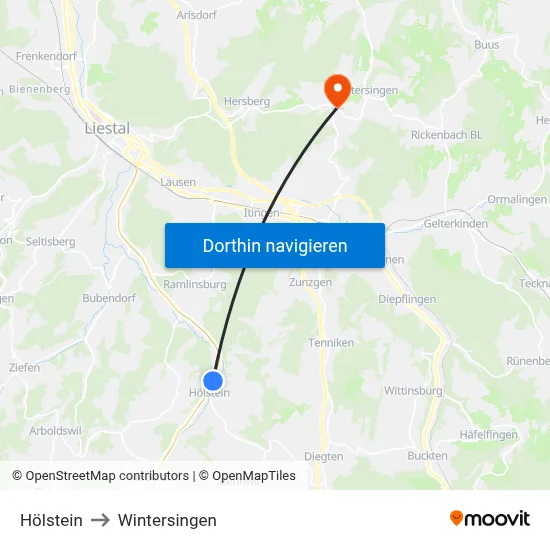 Hölstein to Wintersingen map