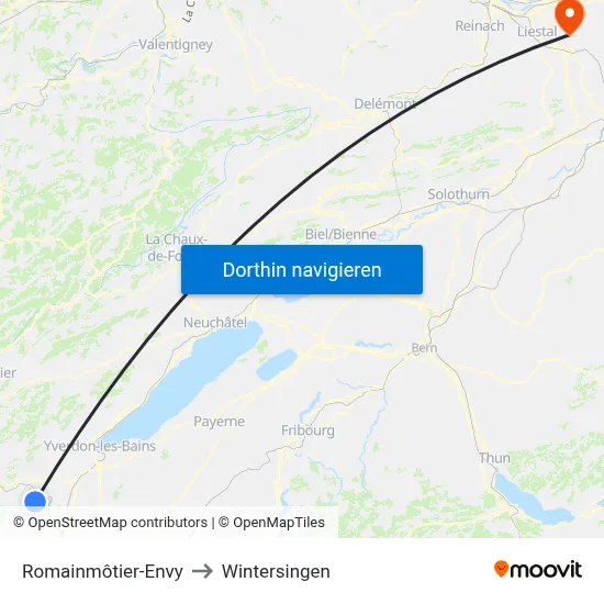 Romainmôtier-Envy to Wintersingen map