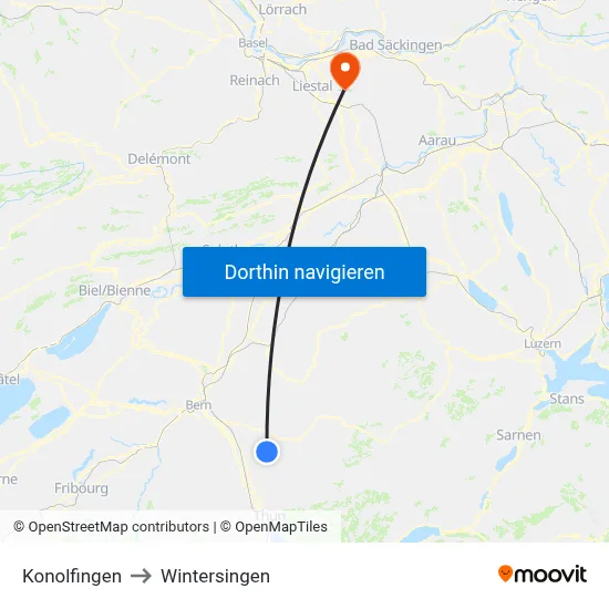 Konolfingen to Wintersingen map
