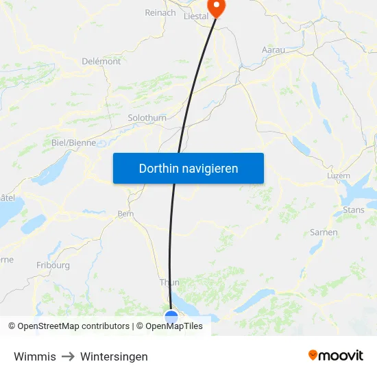 Wimmis to Wintersingen map