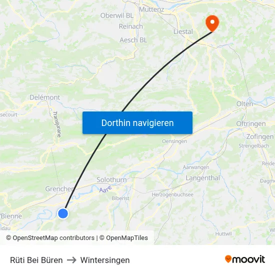 Rüti Bei Büren to Wintersingen map