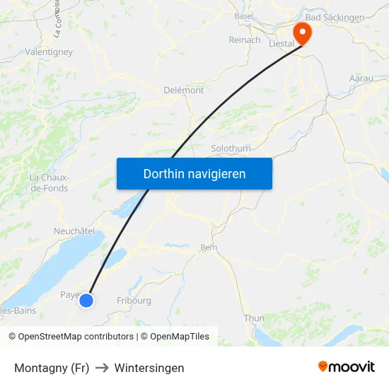 Montagny (Fr) to Wintersingen map