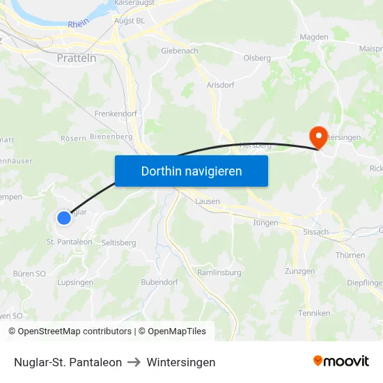 Nuglar-St. Pantaleon to Wintersingen map
