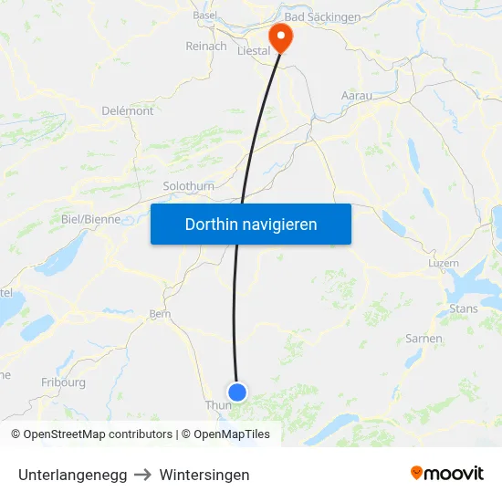 Unterlangenegg to Wintersingen map