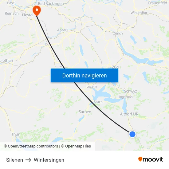 Silenen to Wintersingen map