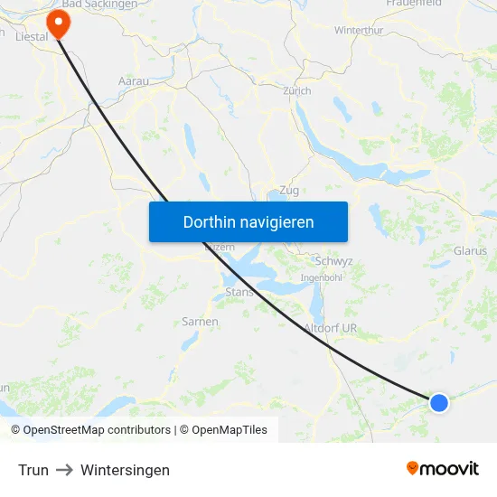 Trun to Wintersingen map