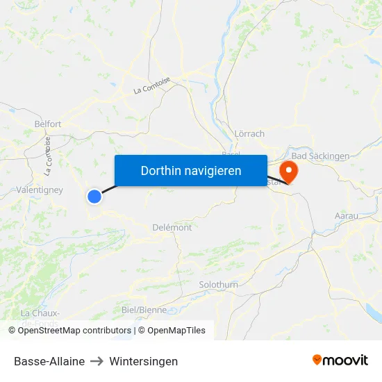Basse-Allaine to Wintersingen map