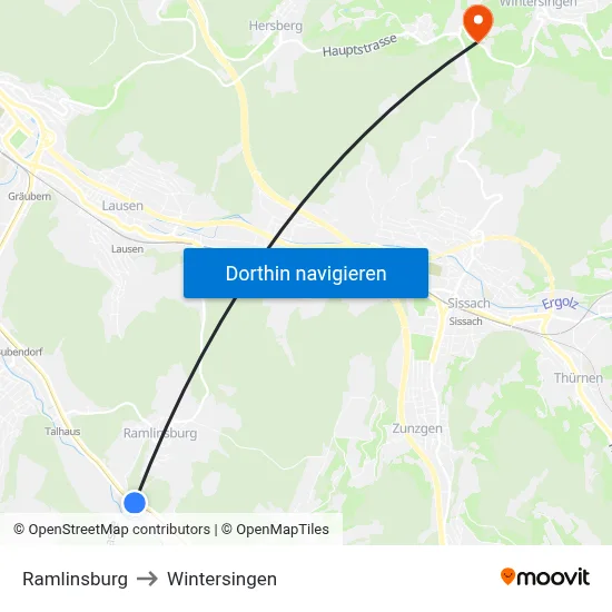 Ramlinsburg to Wintersingen map