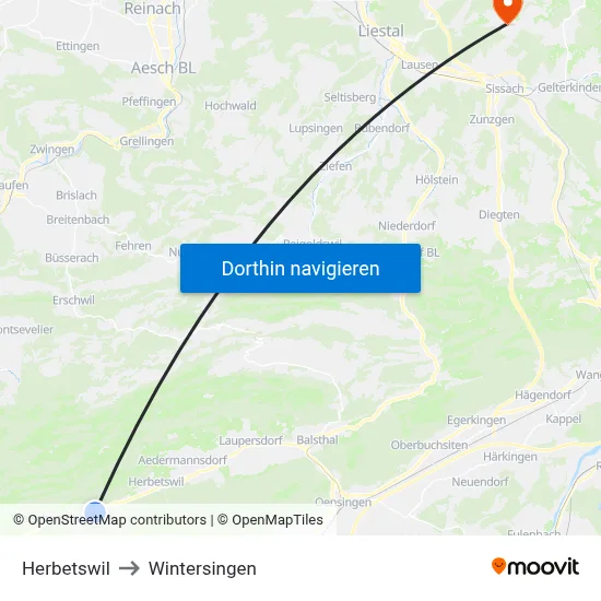 Herbetswil to Wintersingen map