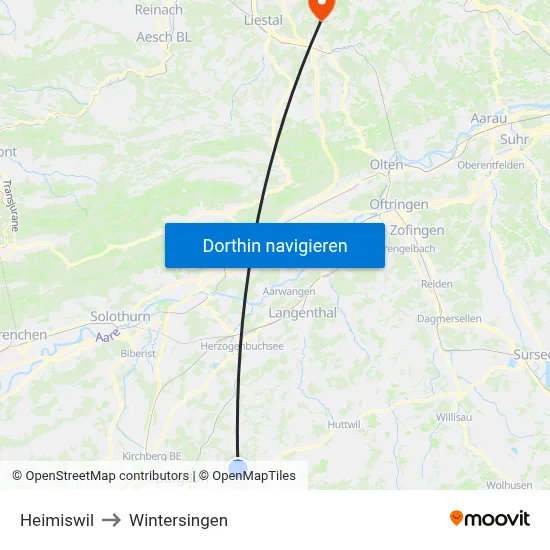 Heimiswil to Wintersingen map