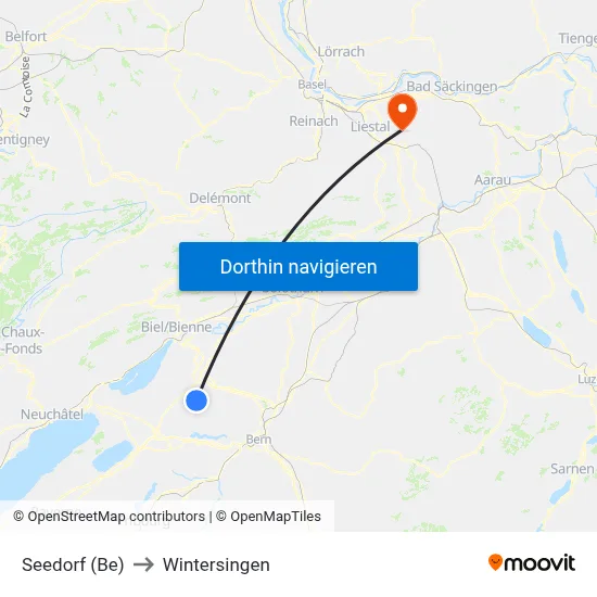 Seedorf (Be) to Wintersingen map