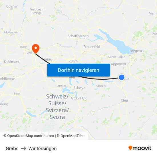 Grabs to Wintersingen map