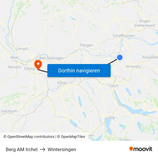 Berg AM Irchel to Wintersingen map