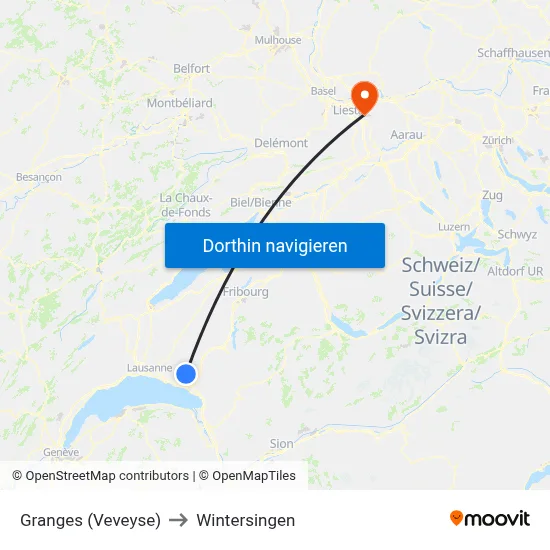 Granges (Veveyse) to Wintersingen map