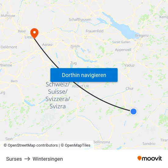Surses to Wintersingen map