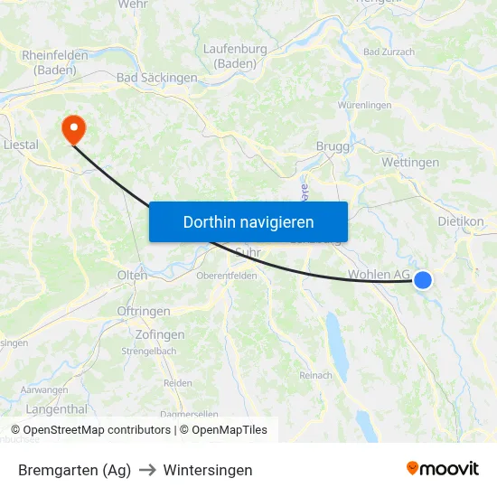 Bremgarten (Ag) to Wintersingen map