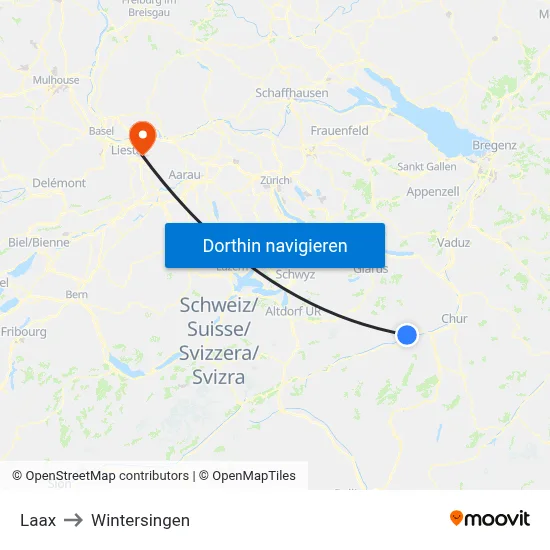 Laax to Wintersingen map