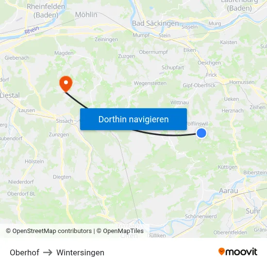 Oberhof to Wintersingen map