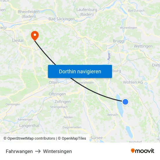 Fahrwangen to Wintersingen map