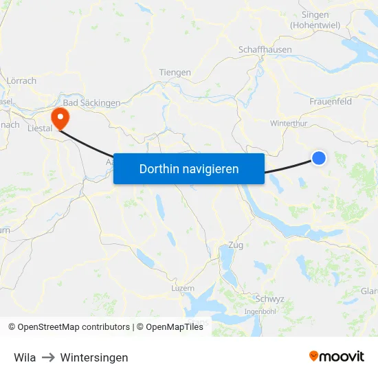 Wila to Wintersingen map