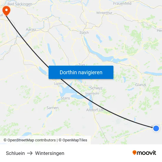 Schluein to Wintersingen map