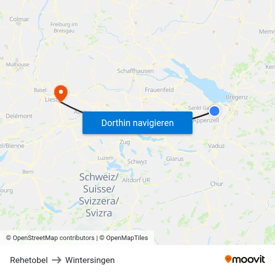 Rehetobel to Wintersingen map