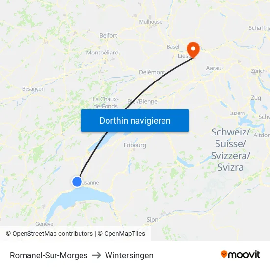 Romanel-Sur-Morges to Wintersingen map