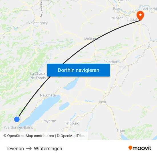 Tévenon to Wintersingen map