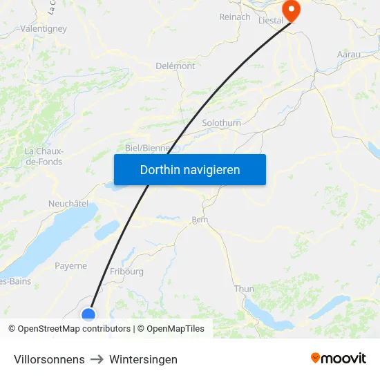 Villorsonnens to Wintersingen map
