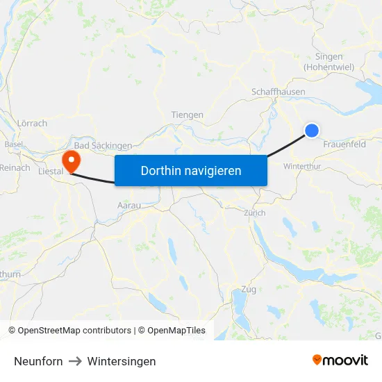 Neunforn to Wintersingen map