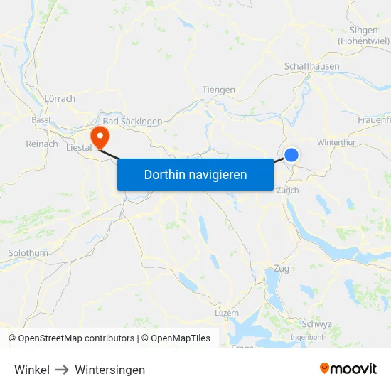 Winkel to Wintersingen map