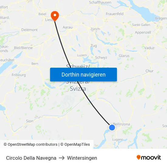 Circolo Della Navegna to Wintersingen map