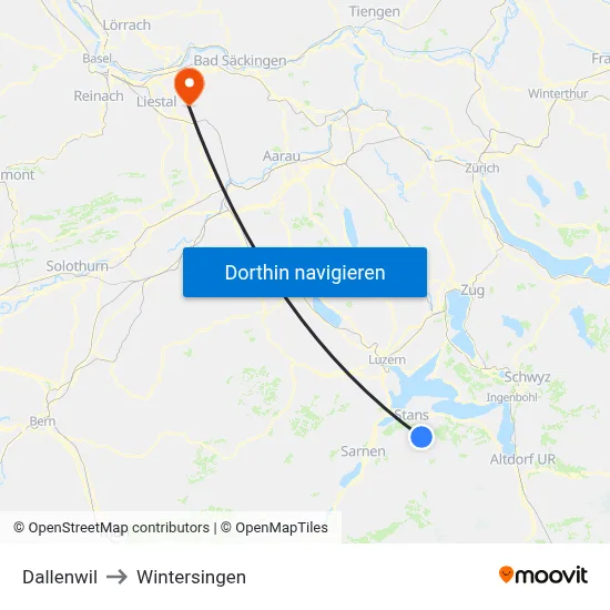 Dallenwil to Wintersingen map