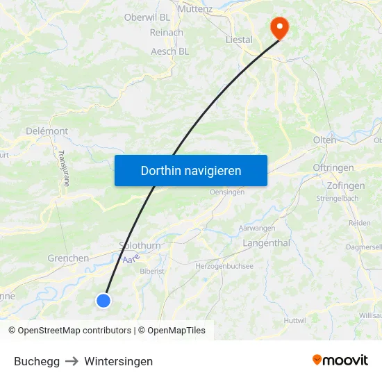 Buchegg to Wintersingen map
