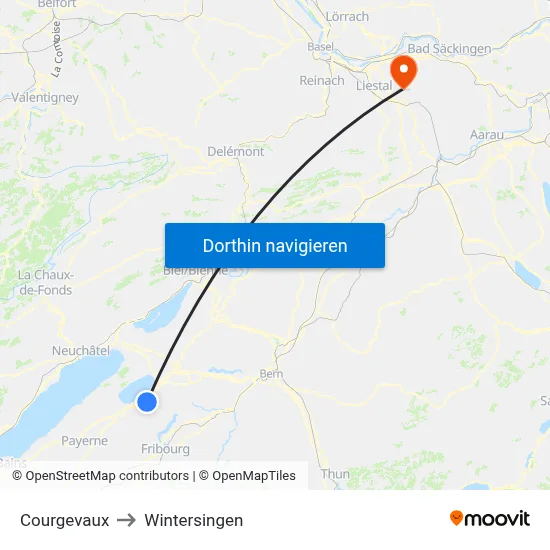 Courgevaux to Wintersingen map