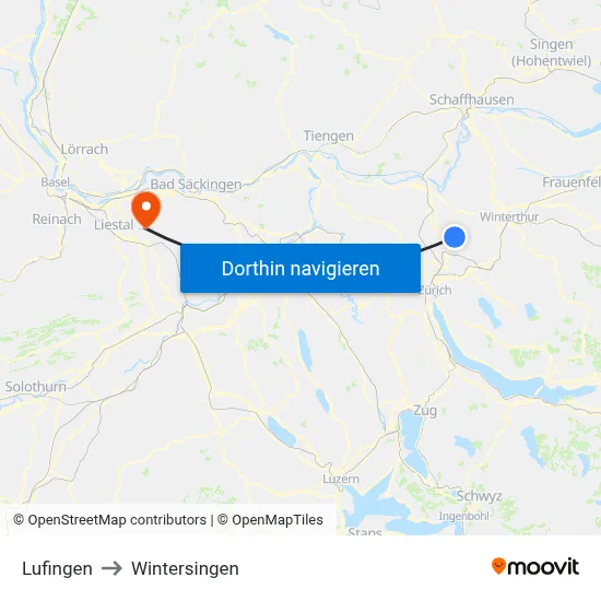 Lufingen to Wintersingen map