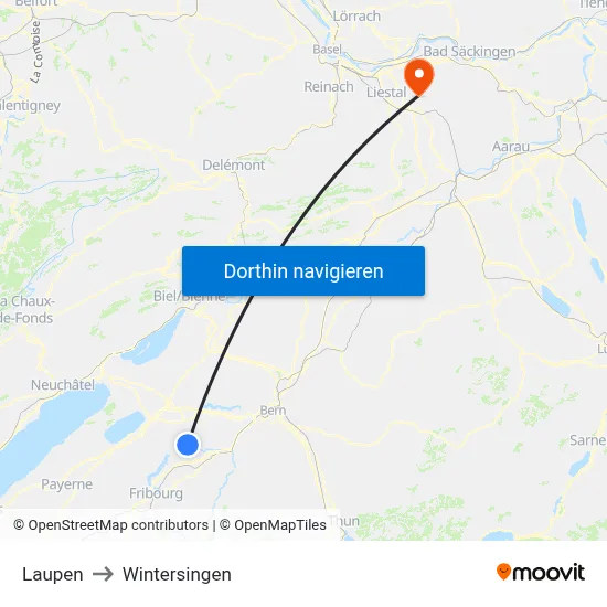 Laupen to Wintersingen map