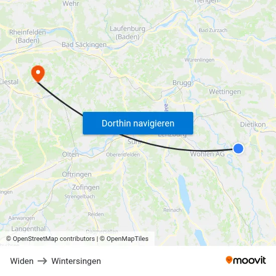 Widen to Wintersingen map