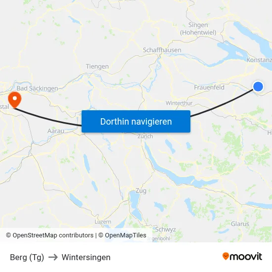 Berg (Tg) to Wintersingen map