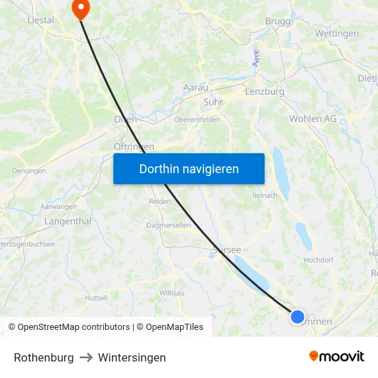 Rothenburg to Wintersingen map