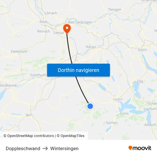Doppleschwand to Wintersingen map