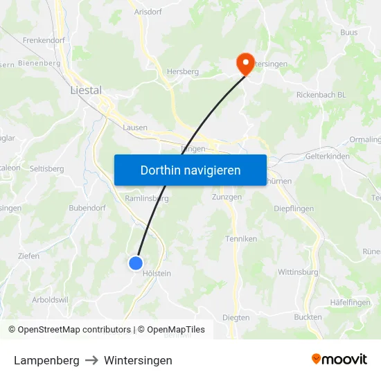 Lampenberg to Wintersingen map