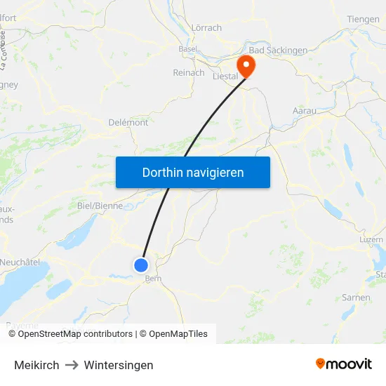 Meikirch to Wintersingen map
